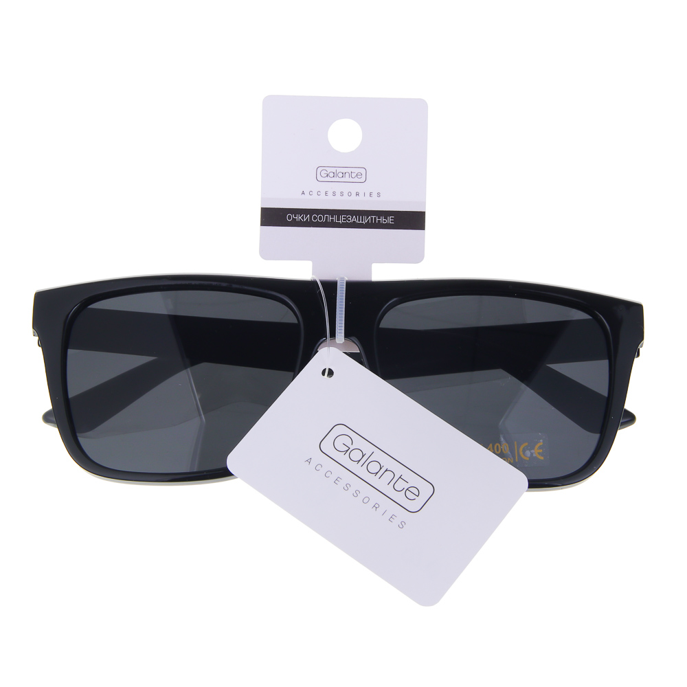 GALANTE Очки солнцезащитные, пластик, 147x47мм, черные, арт.№ 304-495