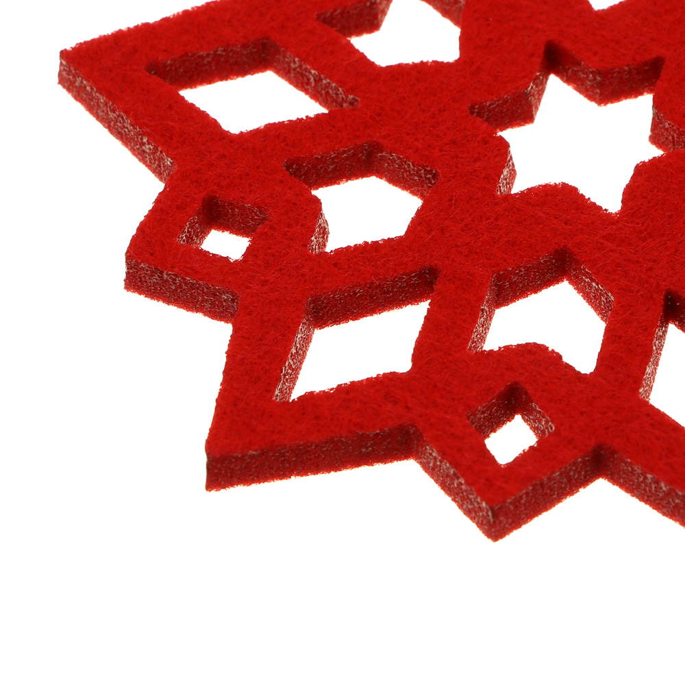 PROVANCE Винтер Подставка фетровая 4шт, 10см, 100% полиэстер, красный, арт.№ 492-179