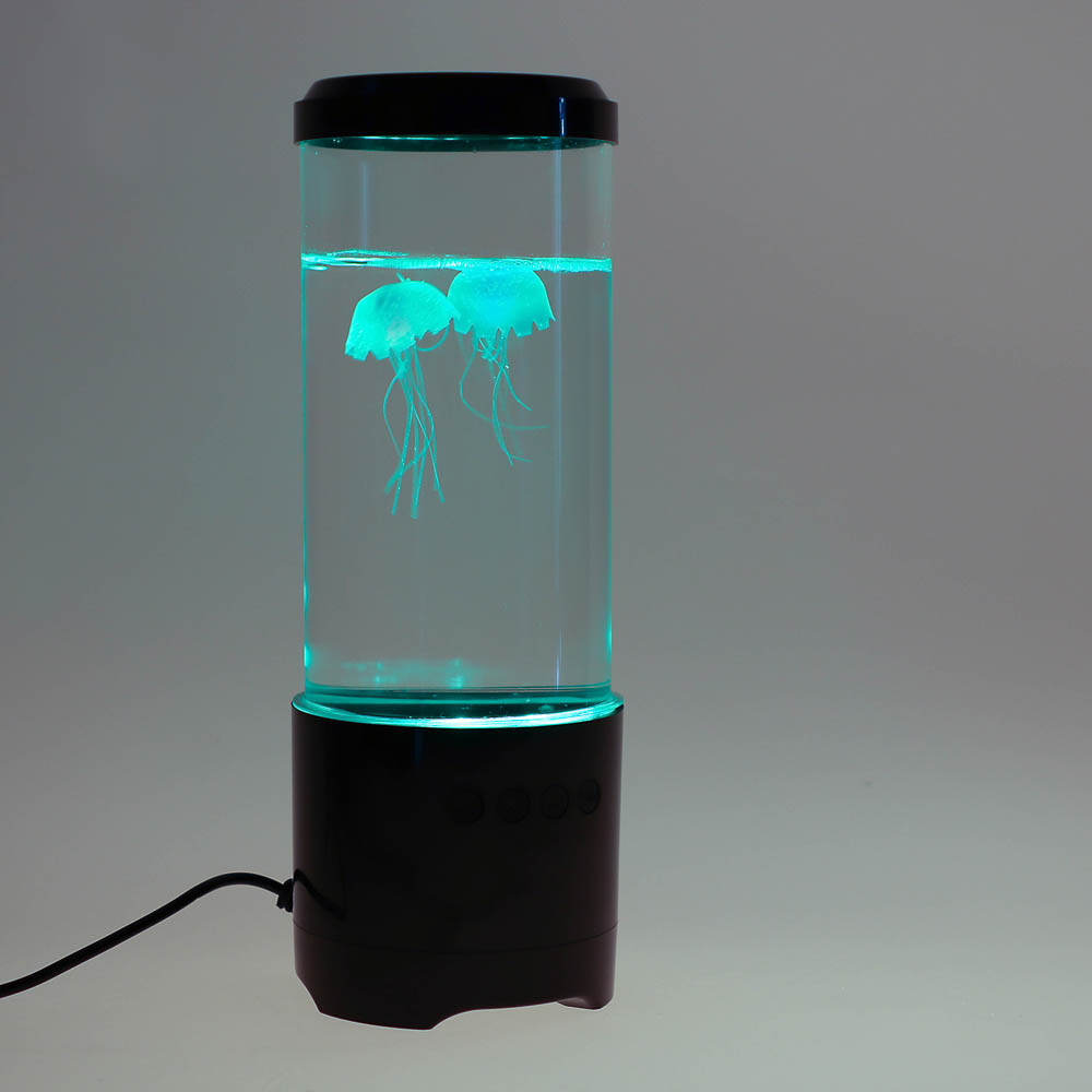 Светильник-ночник BY Медузы, 0.6W, USB, D10x28 см, 8 режимов, пластик, черный, арт.№ 476-453