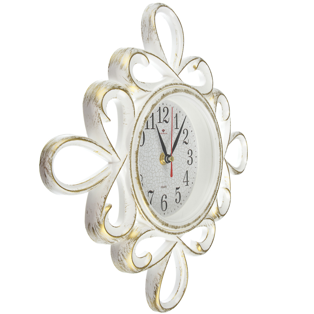 Часы настенные, 13см, пластик, 2 дизайна в декоративной раме, арт.№ 581-824