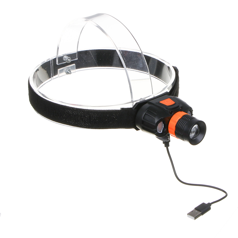 ЕРМАК Фонарь налобный, LED+COB, 6 режимов, 800мАч, Type-C, 73х70х36 мм, пластик, красный свет, арт.№ 225-023