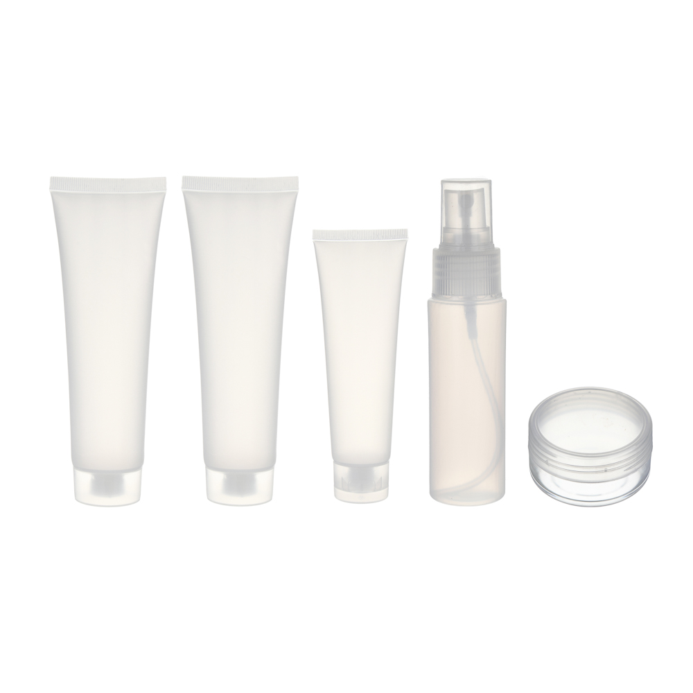 Набор дорожных флаконов 5 шт тм ЮНИLOOK (100 мл х 2 шт, 50 мл х 2 шт, 10 гр х 1 шт), ПЭТ, арт.№ 357-391