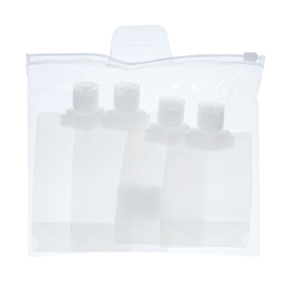 Набор мягких дорожных емкостей 4 шт тм ЮНИLOOK (100 мл х 2 шт, 50 мл х 2 шт), арт.№ 357-392