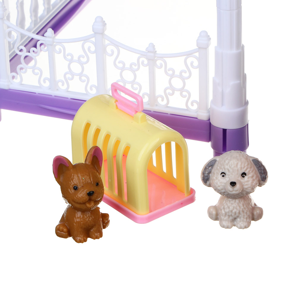 ИГРОЛЕНД Дом для куклы с акс., питомцами и куклой, 113 пред., ABS, PP, полиэстер, 30х8х23 см, арт.№ 278-136