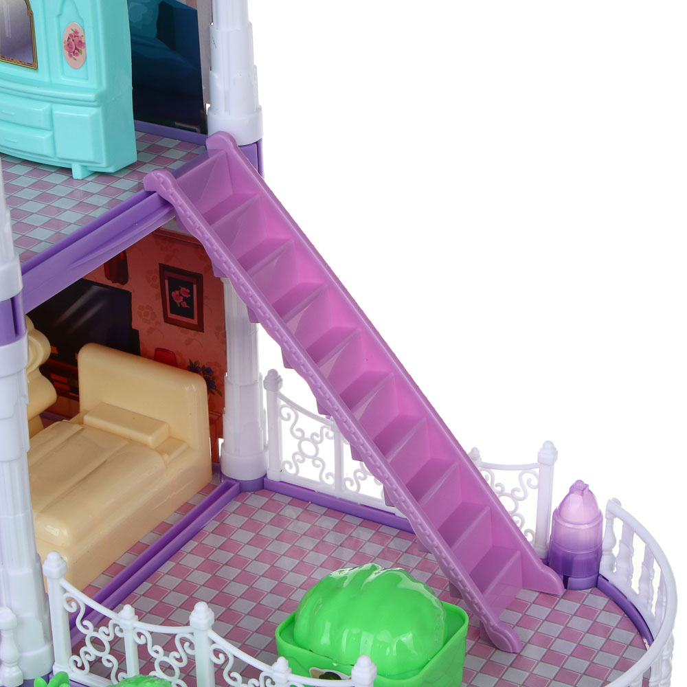 ИГРОЛЕНД Дом для куклы с акс., питомцами и куклой, 113 пред., ABS, PP, полиэстер, 30х8х23 см, арт.№ 278-136