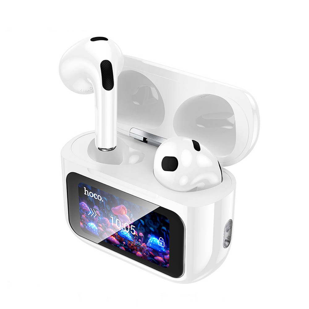 Наушники беспроводные TWS hoco. модель EW81 Elegant, вкладыши, дисплей, 300/30мАч, BT5.4, цвет:белый, арт.№ 410-122