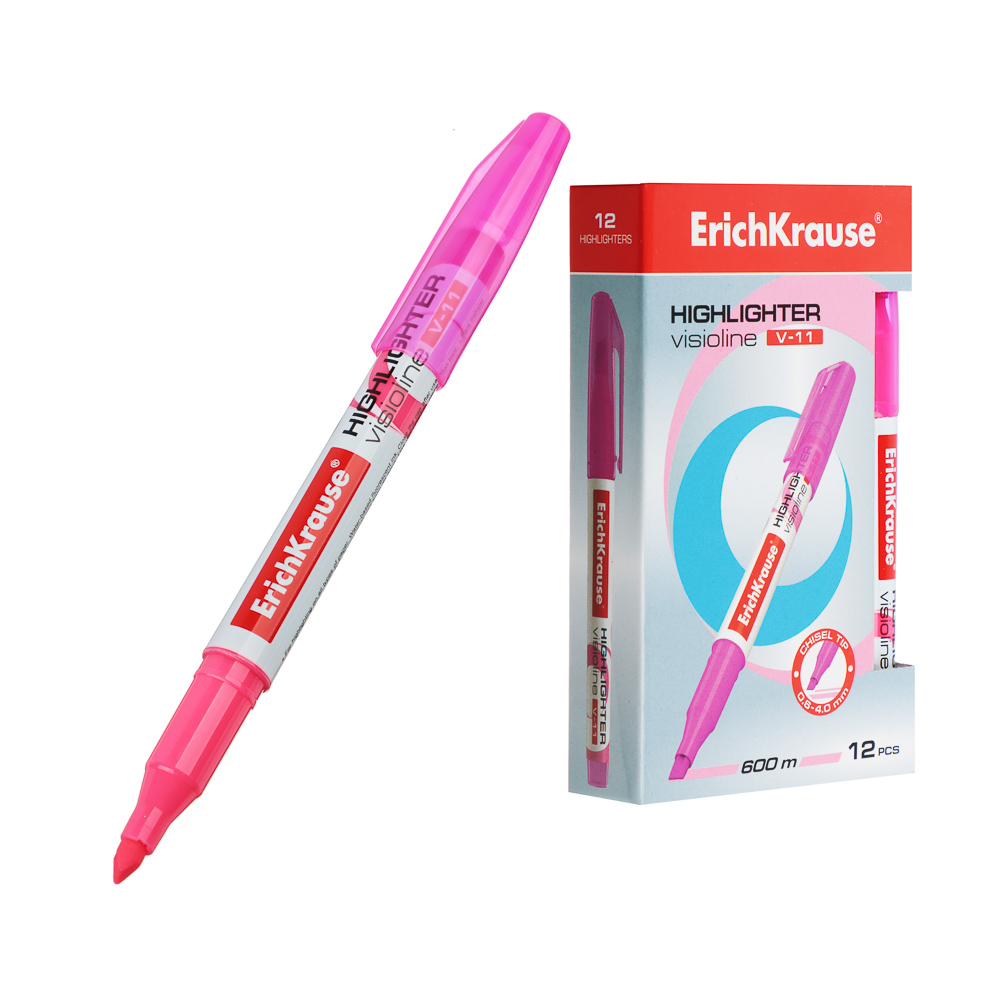 Erich Krause Маркер - выделитель "Визиолайн V-11 Неон", круглый корпус, 3 цвета, 56905, 56906, 56907, арт.№ 613-104
