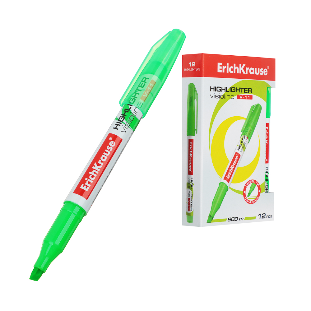 Erich Krause Маркер - выделитель "Визиолайн V-11 Неон", круглый корпус, 3 цвета, 56905, 56906, 56907, арт.№ 613-104