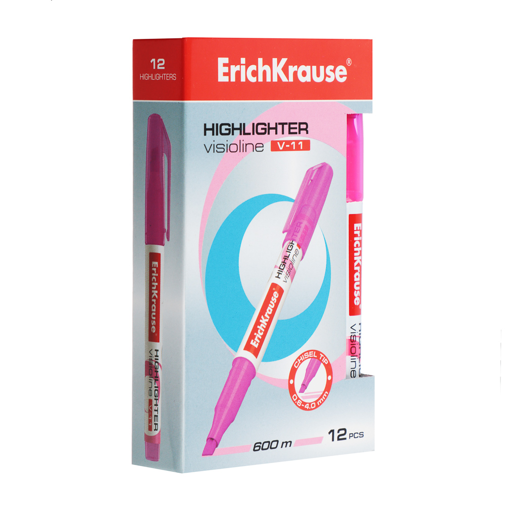 Erich Krause Маркер - выделитель "Визиолайн V-11 Неон", круглый корпус, 3 цвета, 56905, 56906, 56907, арт.№ 613-104