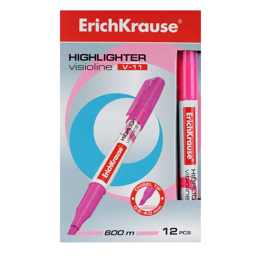 Erich Krause Маркер - выделитель "Визиолайн V-11 Неон", круглый корпус, 3 цвета, 56905, 56906, 56907, арт.№ 613-104