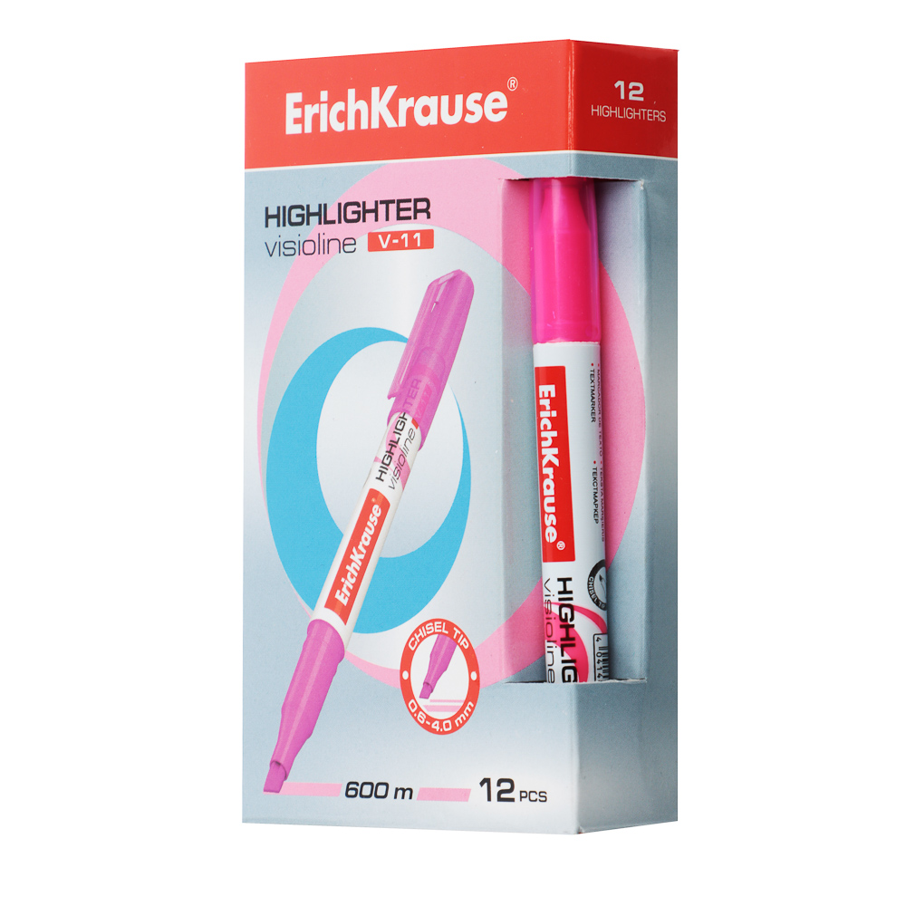 Erich Krause Маркер - выделитель "Визиолайн V-11 Неон", круглый корпус, 3 цвета, 56905, 56906, 56907, арт.№ 613-104