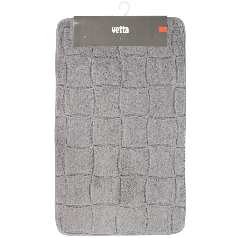 Коврик для ванной тм VETTA Рикард, вельвет, губка 0,8 см, полиэстер, 50х80 см, графит, арт.№ 462-806
