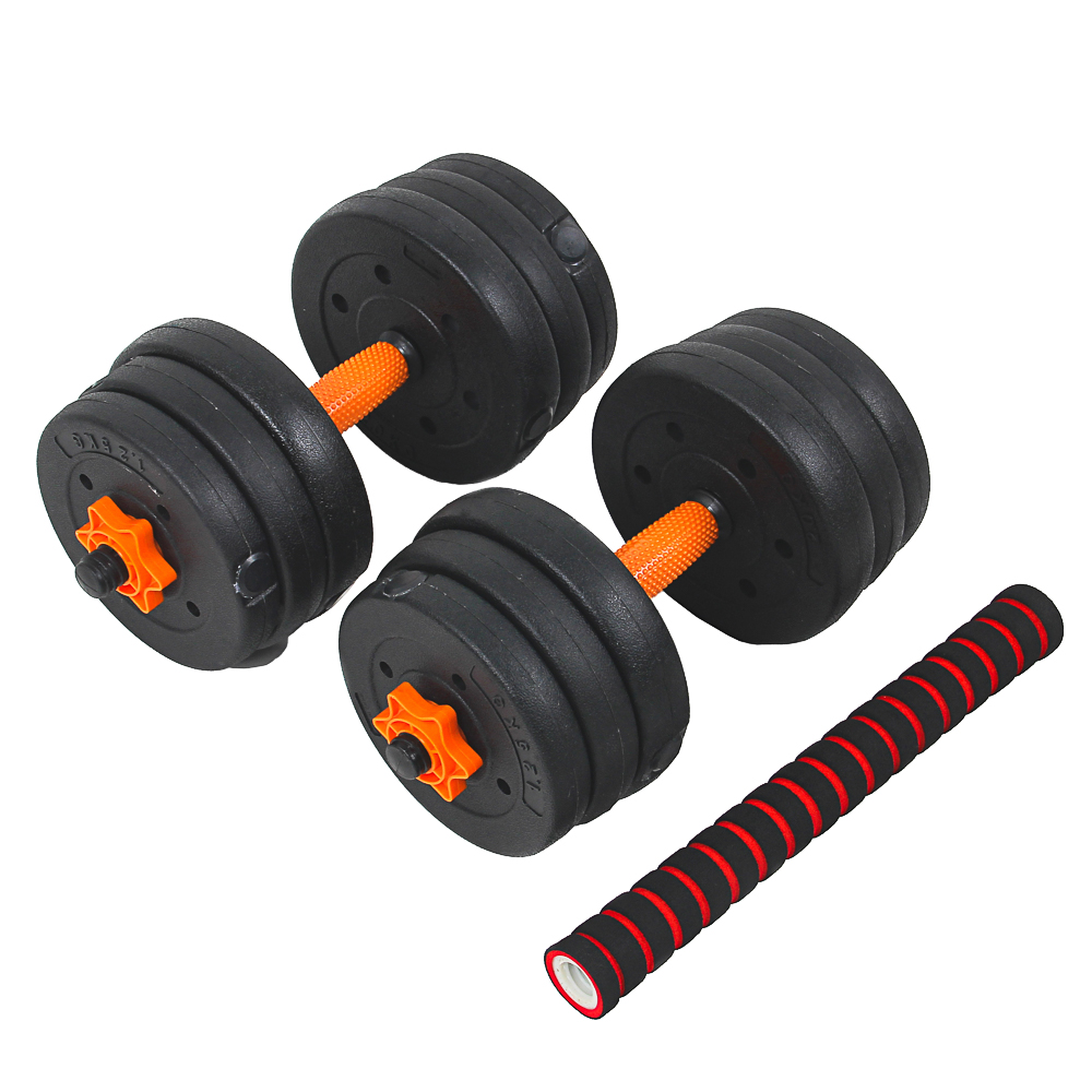 SILAPRO Набор силовой: 2 гантели,гриф,блины (1,25кг-4шт, 1,5кг-4шт, 2кг-4шт)20кг, цемент,пвх, металл, арт.№ 089-009