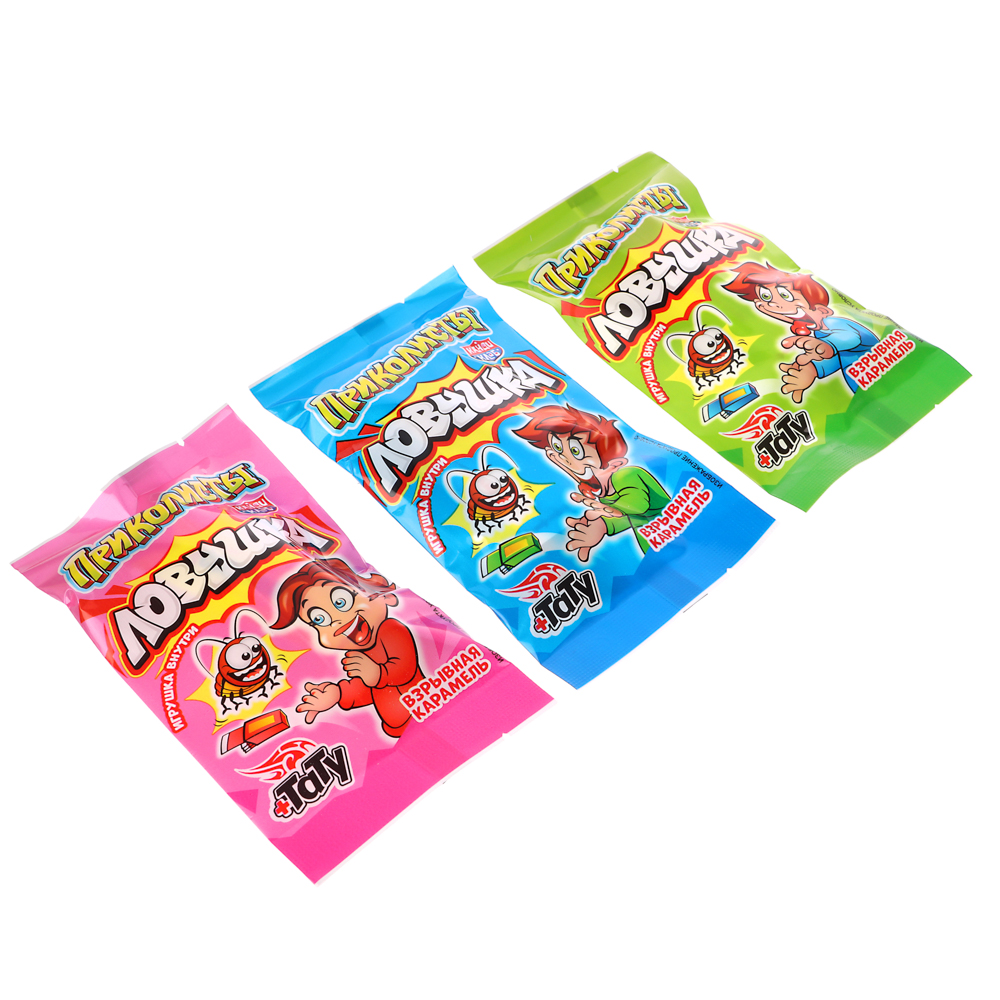 Взрывная карамель с игрушкой и татуировкой "Приколисты. Ловушка" 1г, арт.№ 347-362