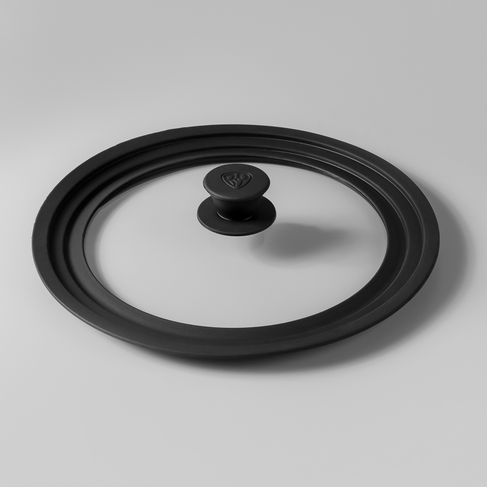 SATOSHI Крышка универсальная стекло/силикон с ручкой, 24-26-28см, арт.№ 848-071