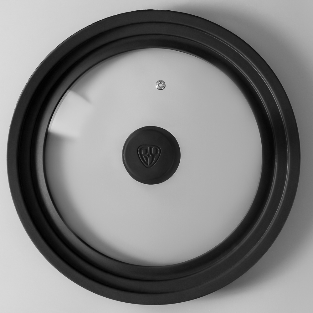 SATOSHI Крышка универсальная стекло/силикон с ручкой, 24-26-28см, арт.№ 848-071