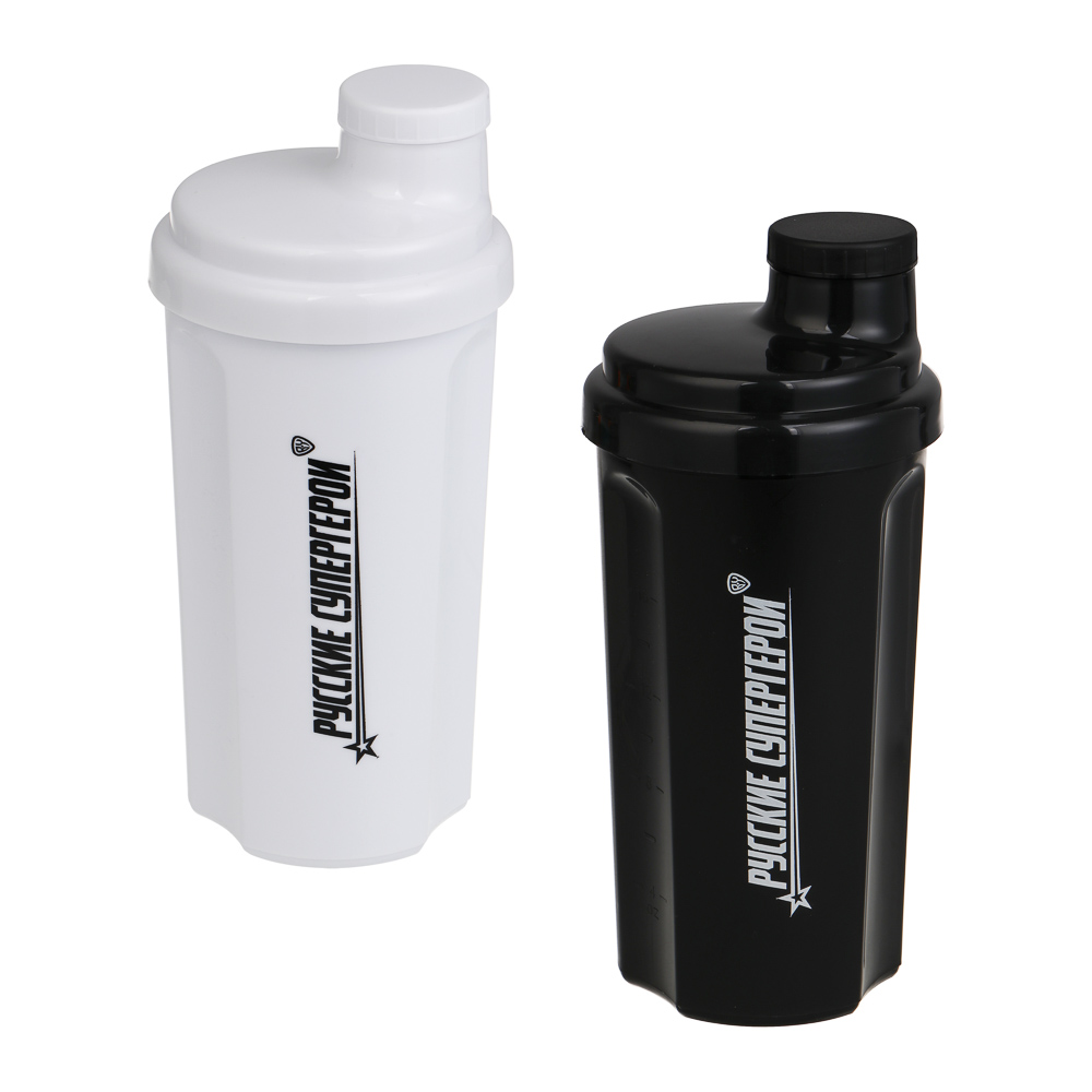 Шейкер спортивный с сеткой, тм BY Русские Супергерои, 500мл, 19.5х9см, пластик, PP, арт.№ 088-145