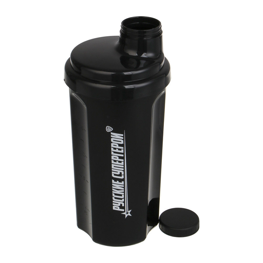 Шейкер спортивный с сеткой, тм BY Русские Супергерои, 500мл, 19.5х9см, пластик, PP, арт.№ 088-145