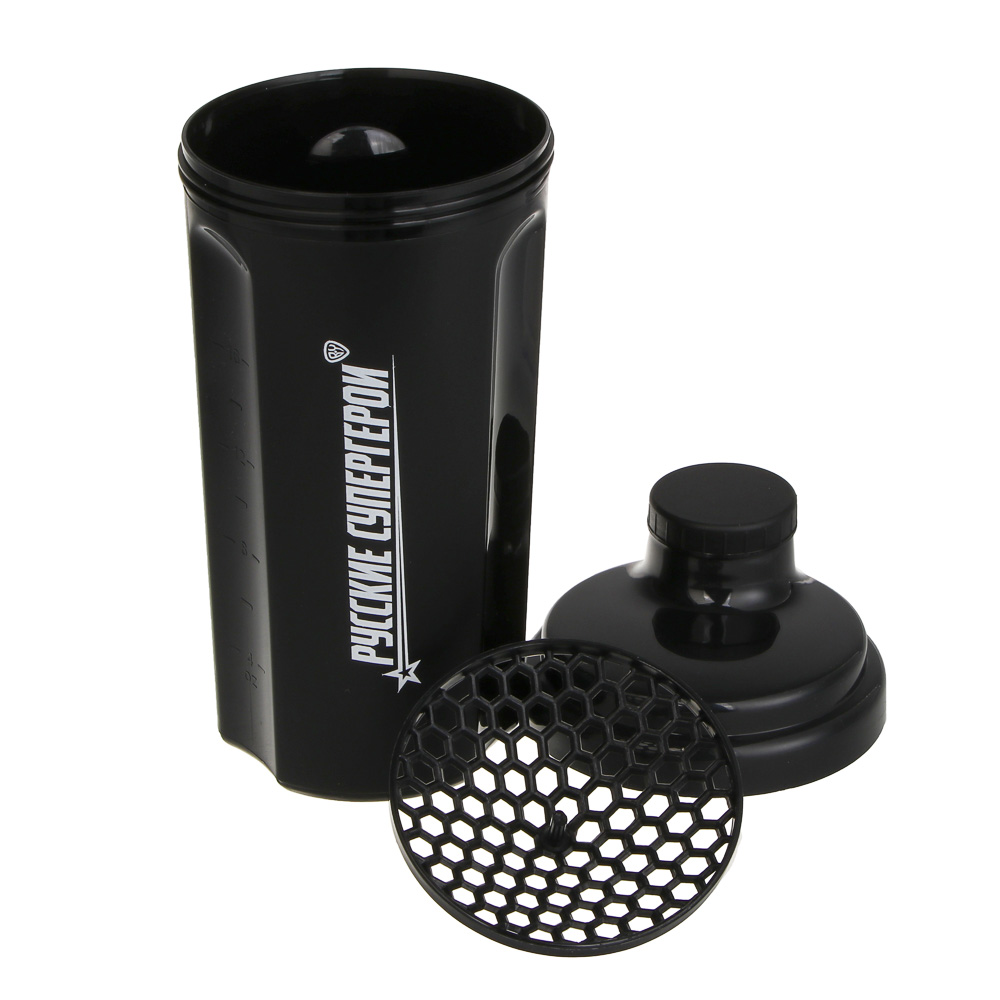 Шейкер спортивный с сеткой, тм BY Русские Супергерои, 500мл, 19.5х9см, пластик, PP, арт.№ 088-145