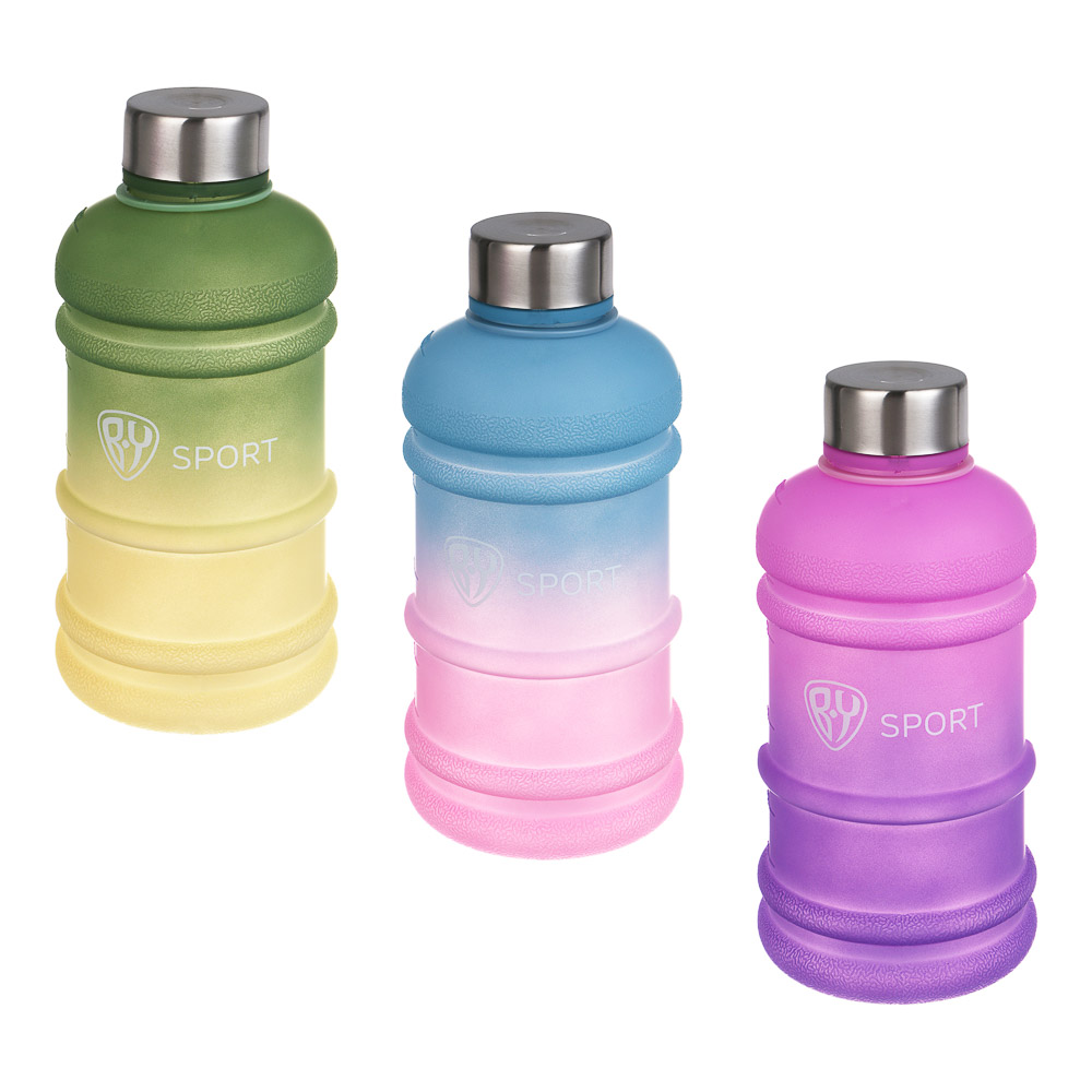 Бутылка спортивная тм BY SPORT, 1000мл, 21х10см, пластик PETG, градиент, арт.№ 088-147