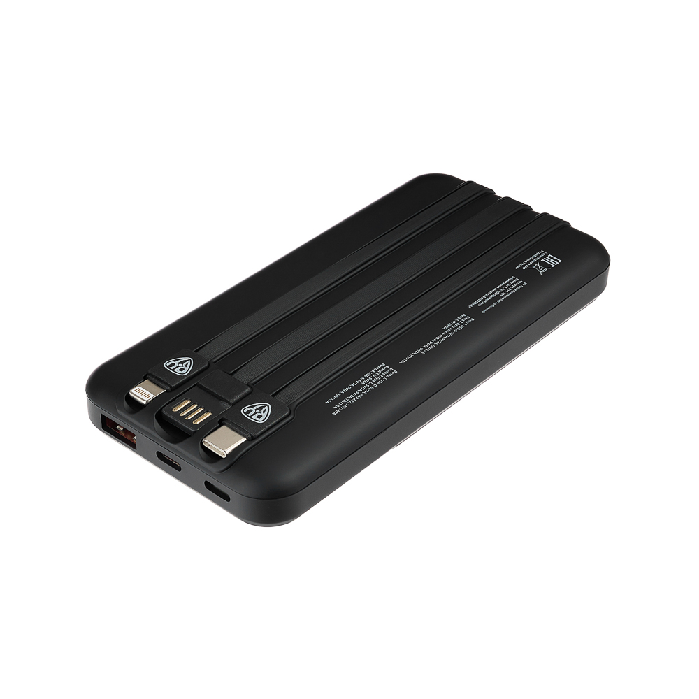 BY Герои Аккумулятор мобильный, 10000мАч, встроенные кабели, индик.заряда, светящийся логотип, арт.№ 031-105