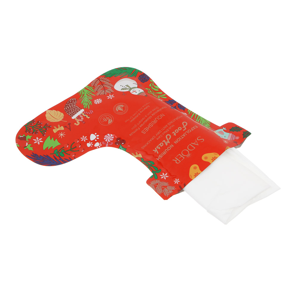 Маска-носочки для ног разглаживающая и отшелушивающая c ниацинамидом, тм SADOER Merry Xmas, 35 гр, арт.№ 022-176