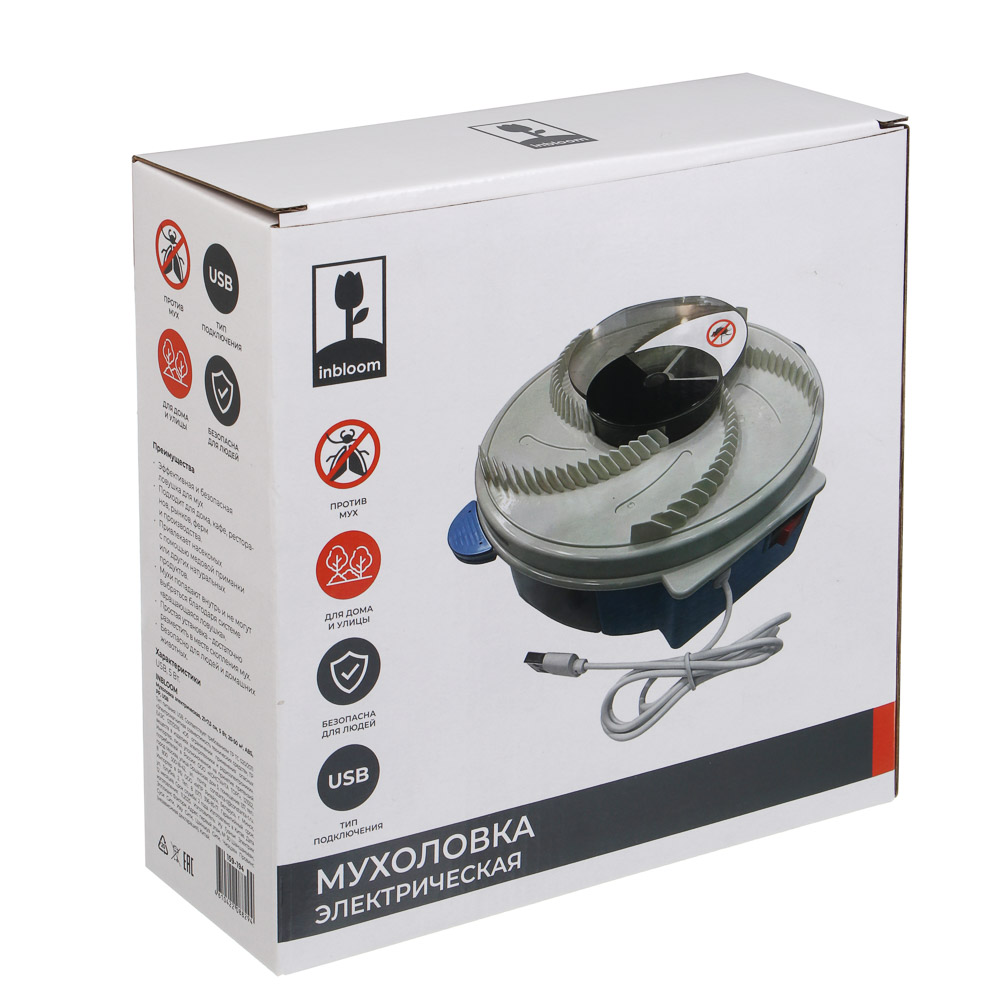 Мухоловка электрическая тм INBLOOM, 21х7,5см, 5Вт, 20-50м2, ABS, PP,USB, арт.№ 159-194