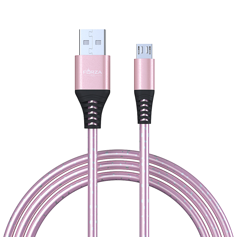 Кабель для зарядки USB(A)-microUSB FORZA Звёздное небо, 1м, 2А, 4 цвета, пакет, арт.№ 916-224