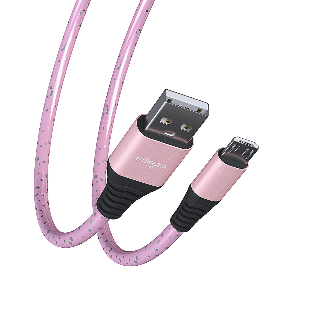 Кабель для зарядки USB(A)-microUSB FORZA Звёздное небо, 1м, 2А, 4 цвета, пакет, арт.№ 916-224
