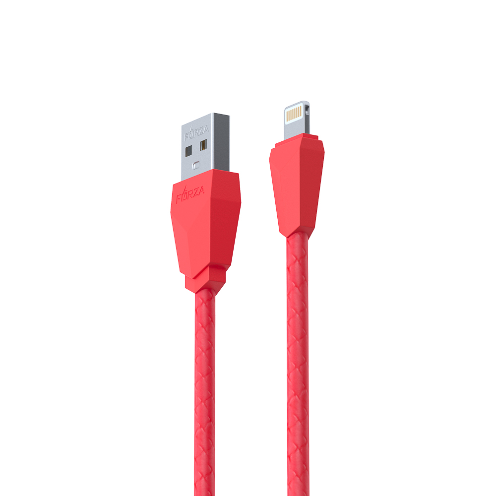Кабель для зарядки USB(A)-iP FORZA Комфорт, 1м, 1А, PVC, прорезиненный, 5 цветов, пакет, арт.№ 443-028