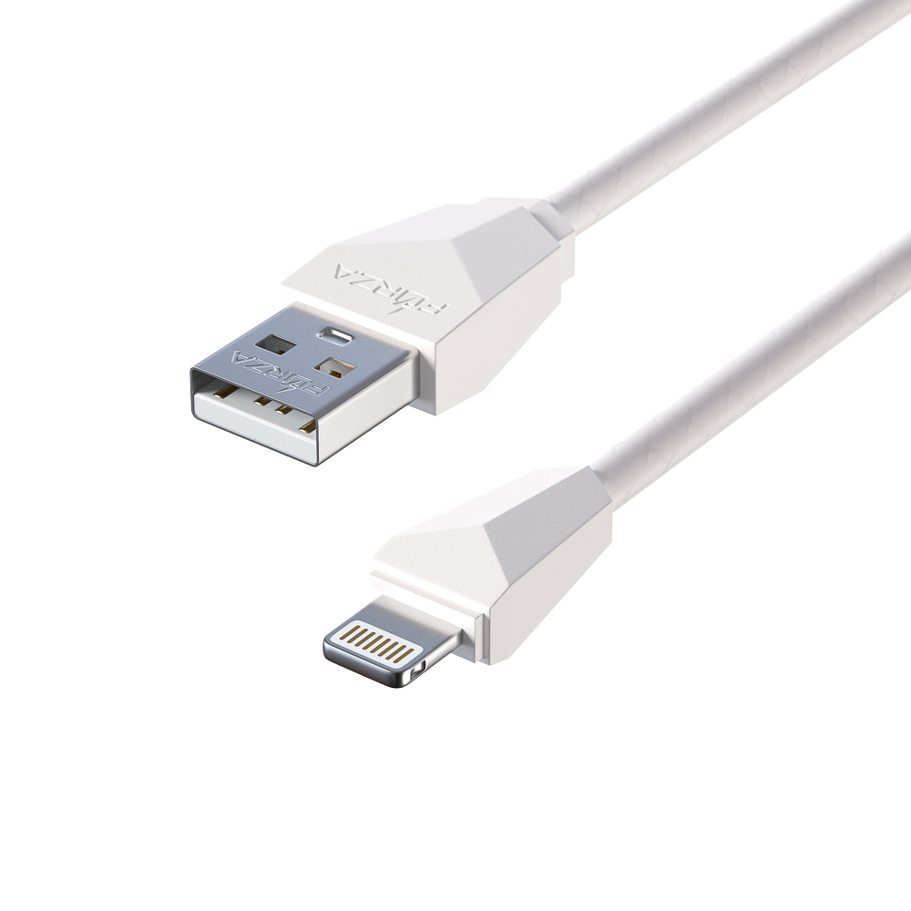 Кабель для зарядки USB(A)-iP FORZA Комфорт, 1м, 1А, PVC, прорезиненный, 5 цветов, пакет, арт.№ 443-028