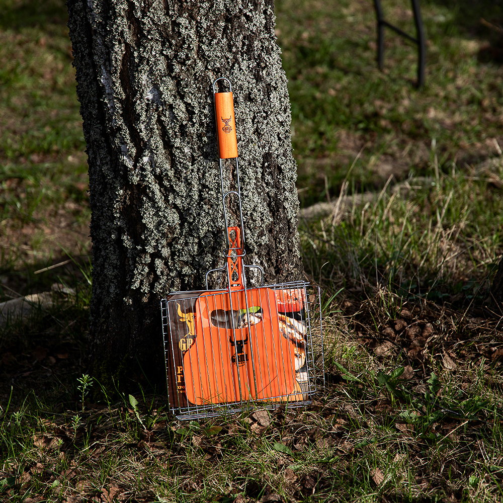 Решётка гриль хром со съёмной ручкой тм GRILLBOOM, 57x30x24, глубина 5см, хромированная сталь, арт.№ 104-047