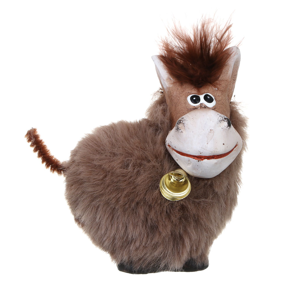 СНОУ БУМ Фигурка лошади 5.8x4.5x8 см, керамика, искусственный мех, арт.№ 398-869