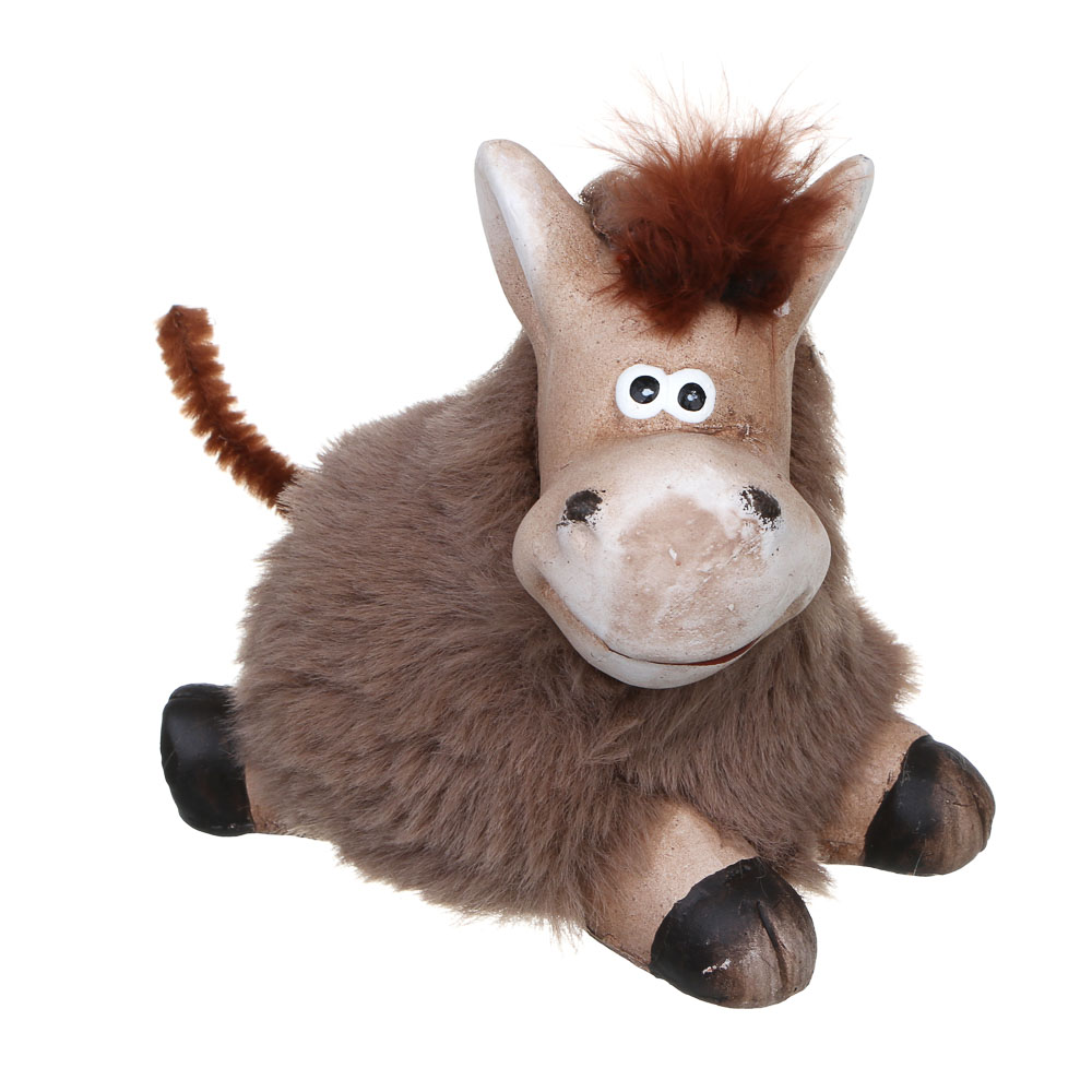 Фигурка лошади 9,3x5,8x8,3 см СНОУ БУМ, керамика, искусственный мех, арт.№ 398-870