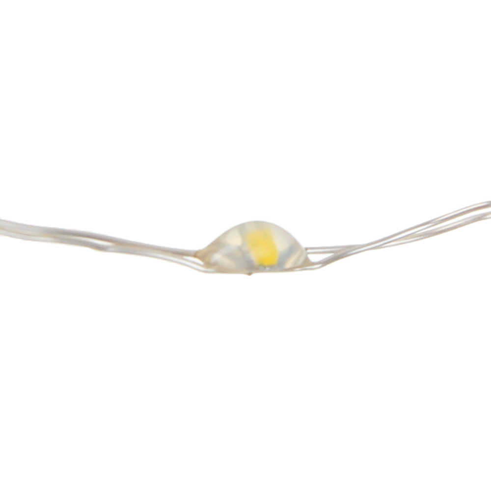 Гирлянда нить росы 1 м СНОУ БУМ, 10 LED ламп, постоянное свечение мульти, проволока серебряный цвет, 2xCR2032, арт.№ 384-331