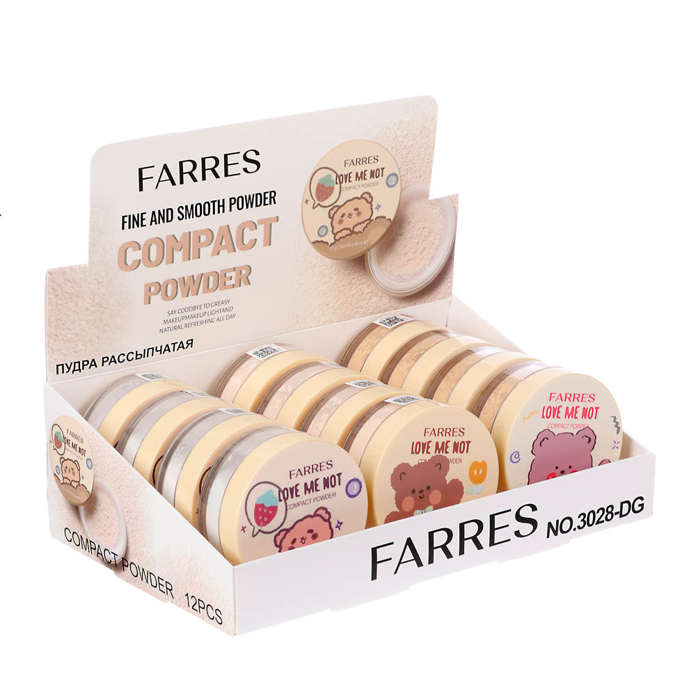 Пудра рассыпчатая матирующая HD-эффект "Love Me Not" тм Farres 13 г, арт.№ 330-667