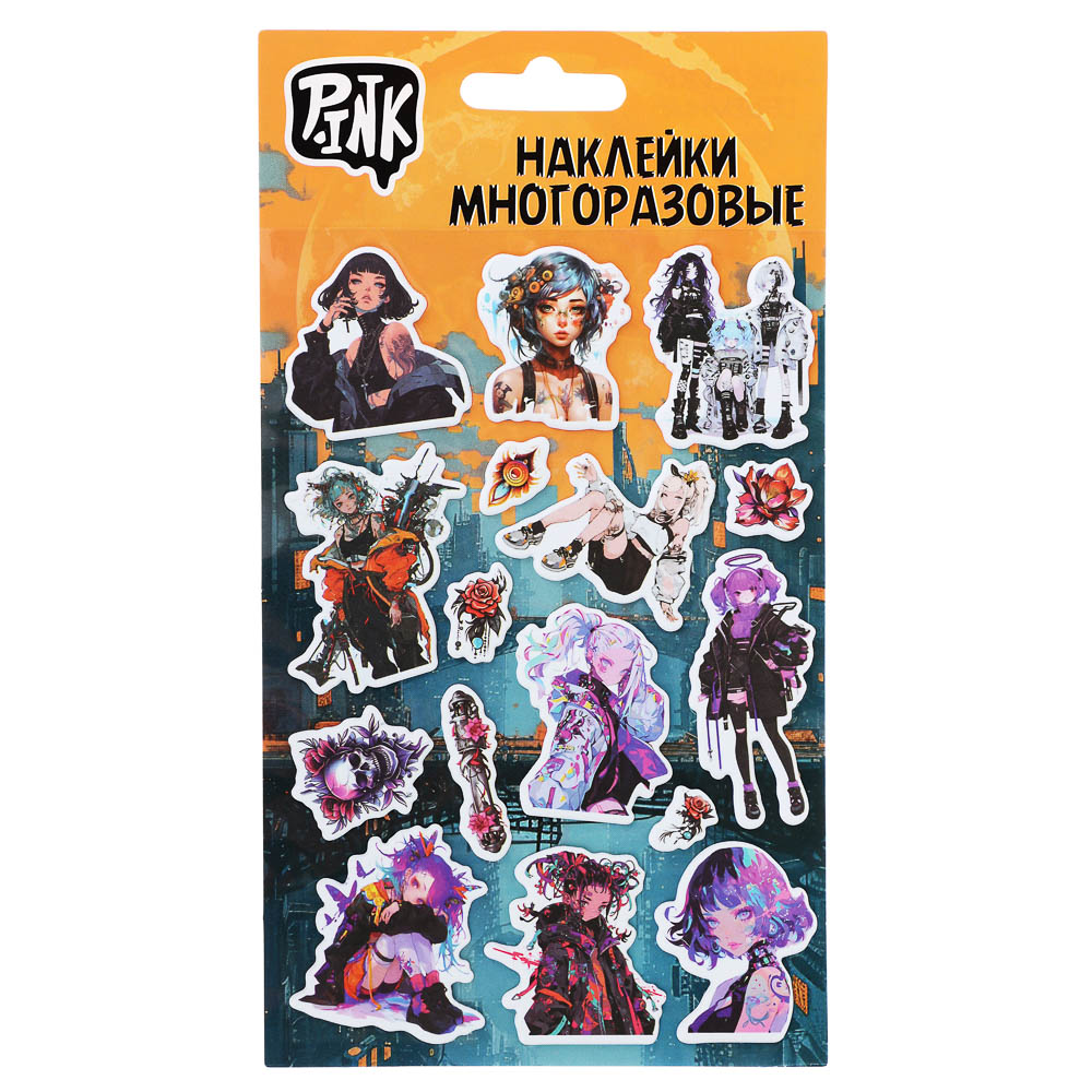 Наклейки объемные многоразовые 110x200мм, микс, арт.№ 503-578