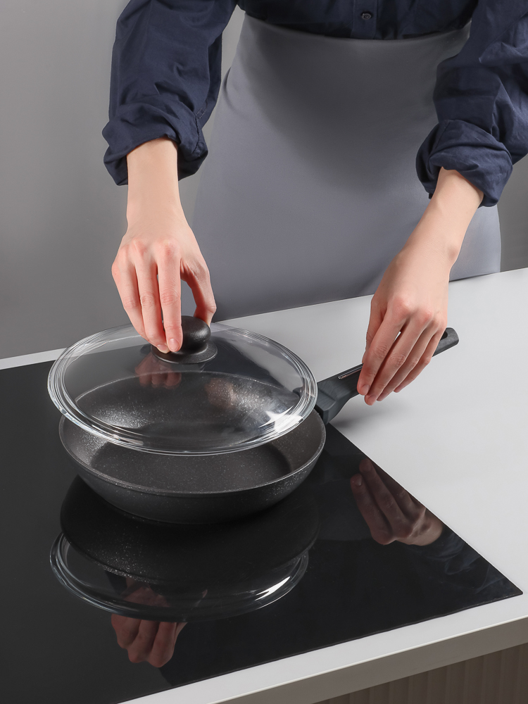 SATOSHI Крышка стеклянная безободковая с ручкой 24см, арт.№ 848-316