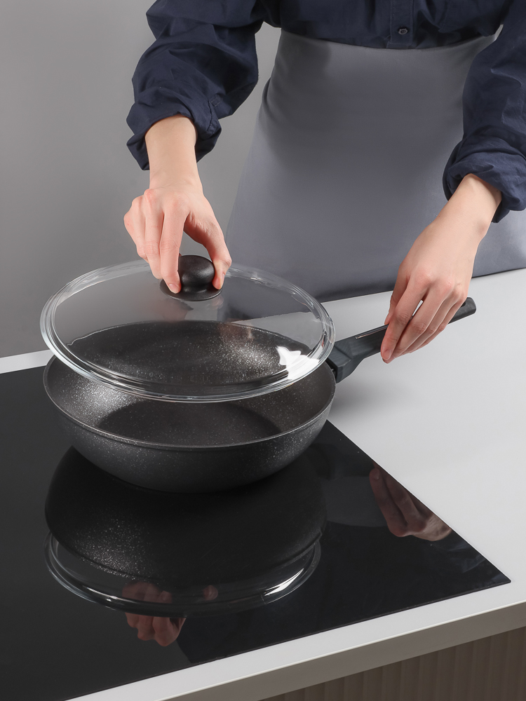 SATOSHI Крышка стеклянная безободковая с ручкой 28см, арт.№ 848-318