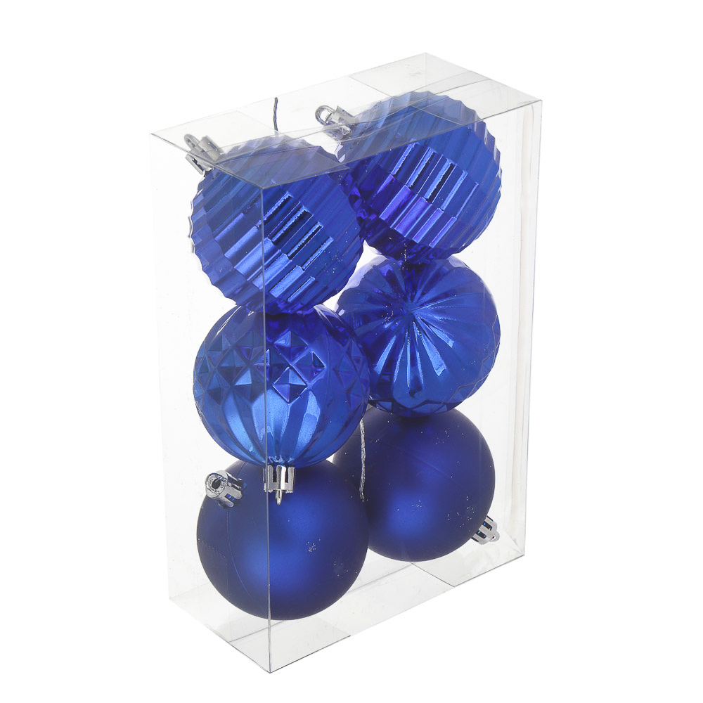 СНОУ БУМ Набор шаров 6 см, 6 шт, синий, 26-129, арт.№ 373-559