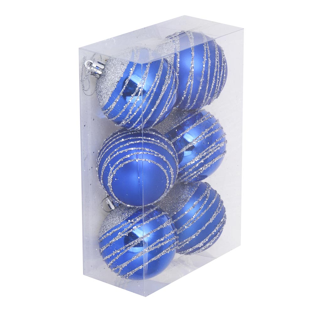 СНОУ БУМ Набор шаров 6 см, 6 шт, синий, 26-130, арт.№ 373-560