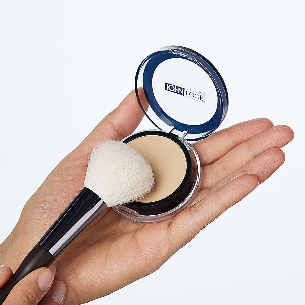 ЮНИLOOK Кисть для румян и сухих текстур, натуральный ворс, дерево, металл, 18см, арт.№ 357-273