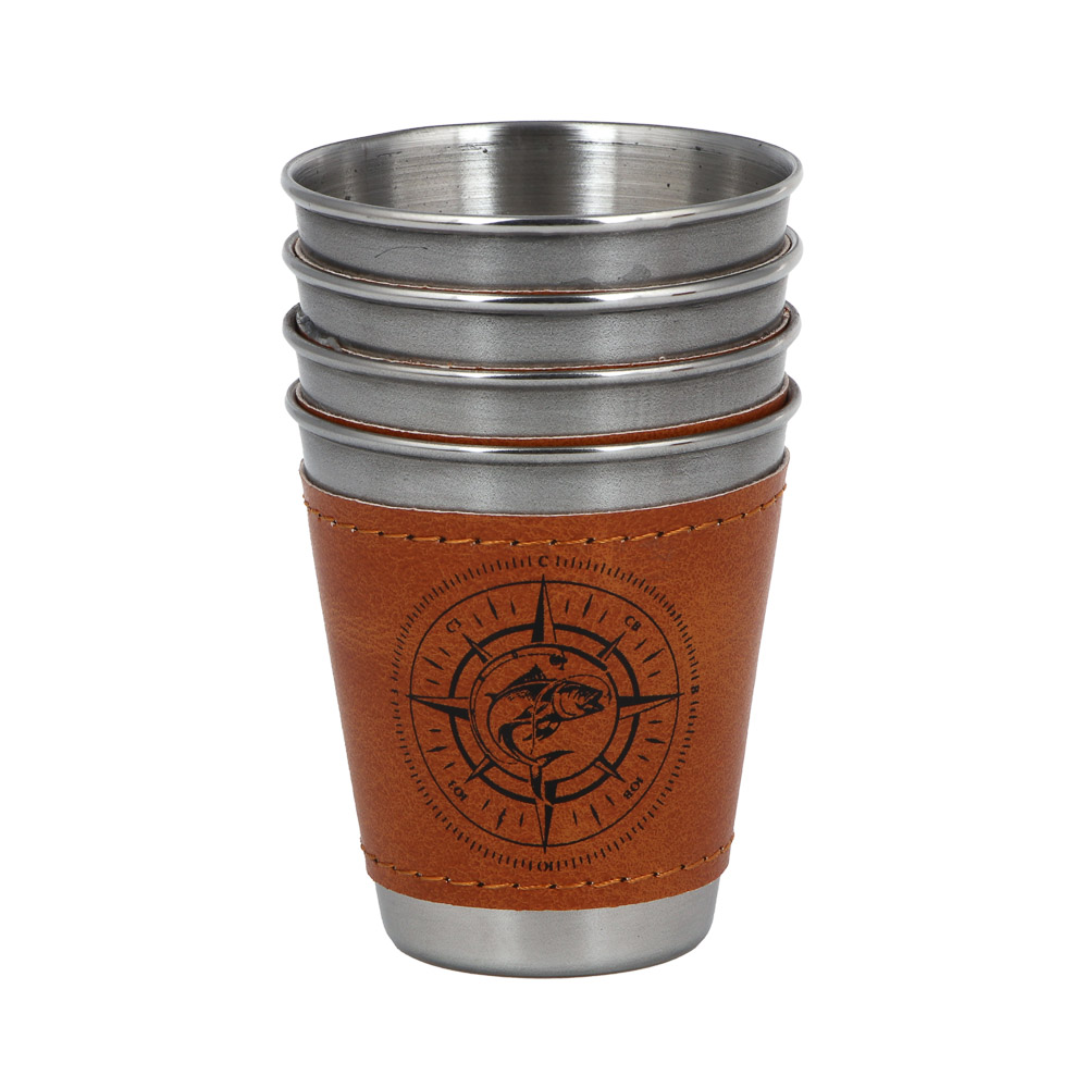 Набор стаканов в чехле тм AZOR FISHING, 4 стакана, 75мл, арт.№ 127-056