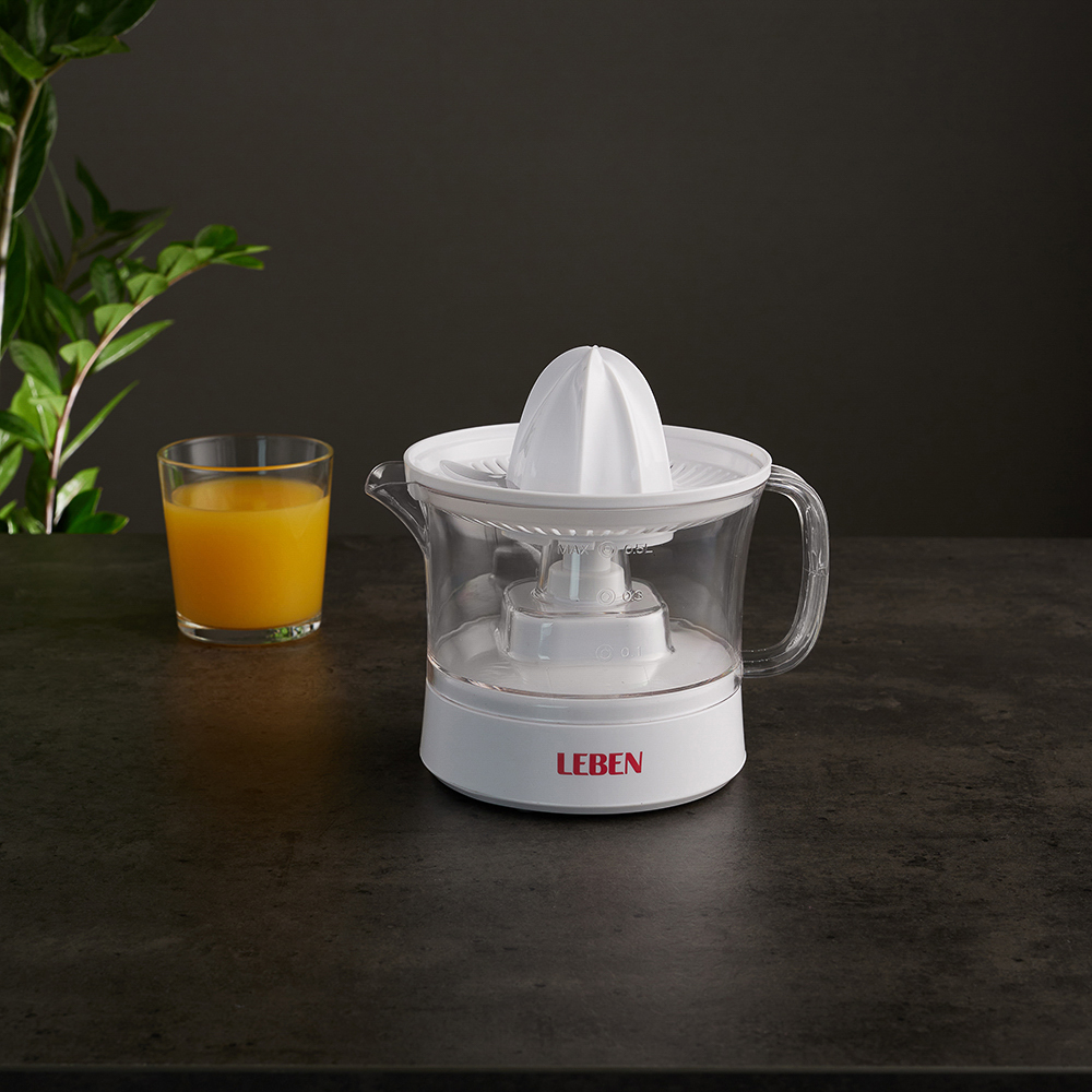 LEBEN Соковыжималка для цитрусовых, 25Вт, встроенная емкость для сока 0,5л, пластик, арт.№ 273-019