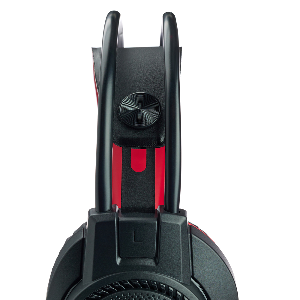 Наушники проводные с микрофоном игровые BY Сabasset 3.5мм 4pin-SPK+MIC 3,2 м, красные, арт.№ 410-080