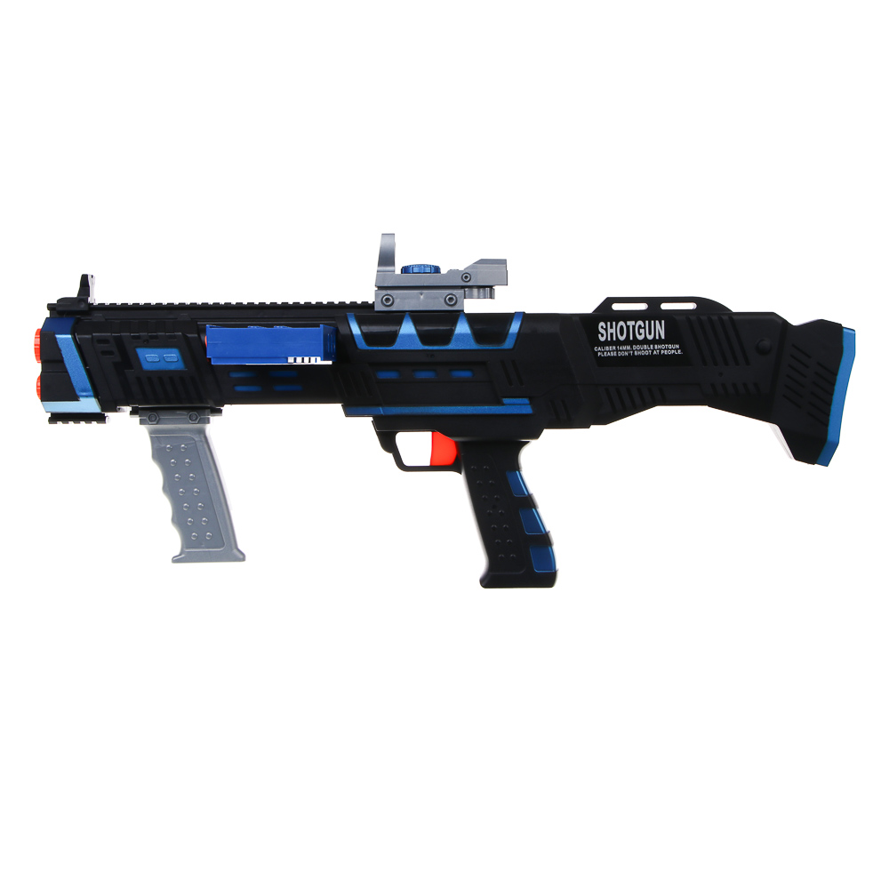 ИГРОЛЕНД Автомат "Двойной удар", стреляет мягкими пулями, 8 шт, ЭВА, ПП, 50,5х7х19,6 см, арт.№ 261-789