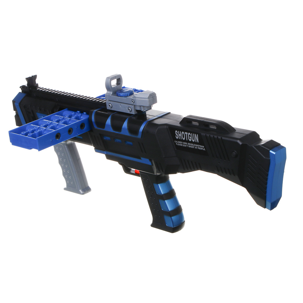 ИГРОЛЕНД Автомат "Двойной удар", стреляет мягкими пулями, 8 шт, ЭВА, ПП, 50,5х7х19,6 см, арт.№ 261-789