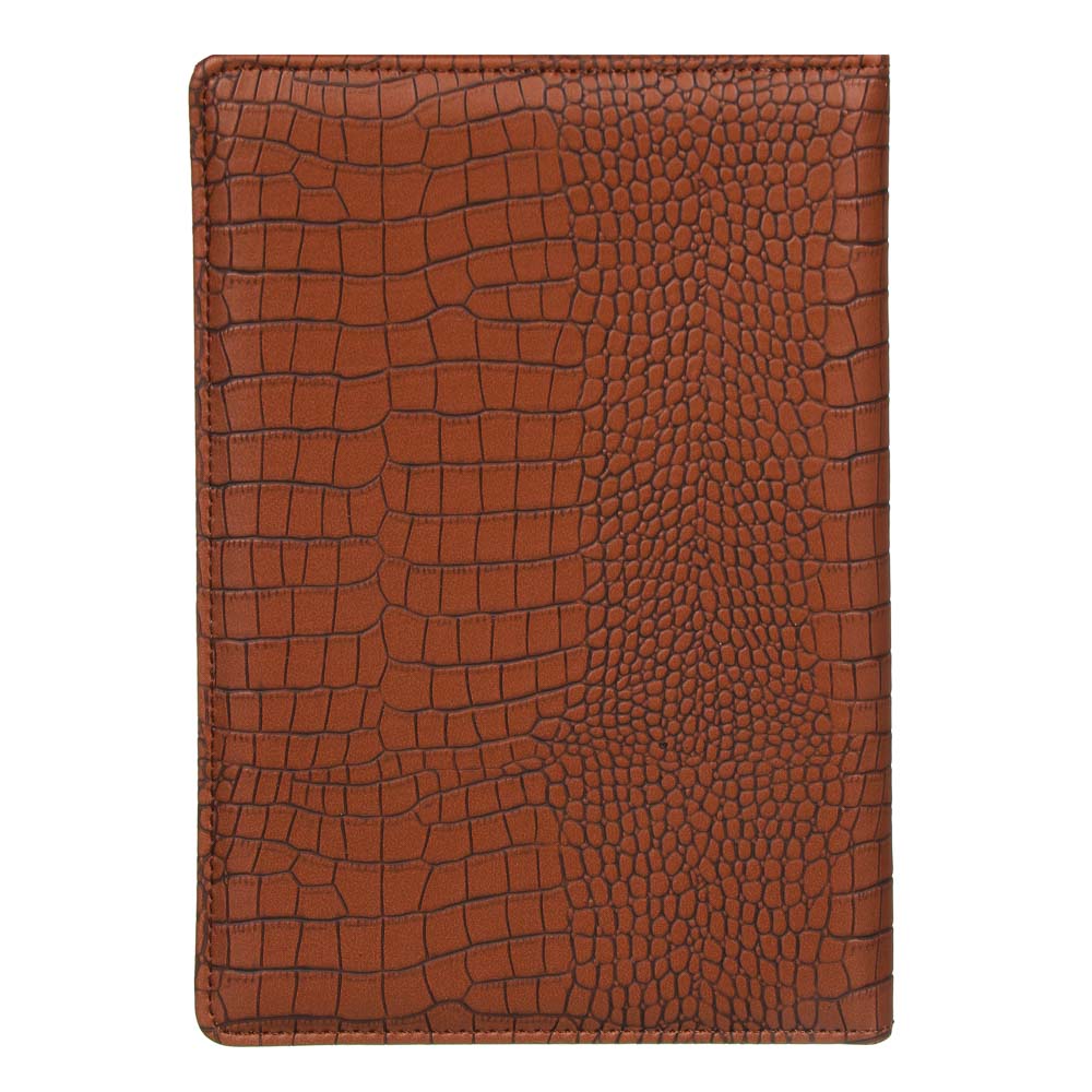 Ежедневник недатир."Кроко" А5, 320стр, тверд.обл.с поролоном, ПУ под кожу крокодила, пакет, коричн., арт.№ 572-062