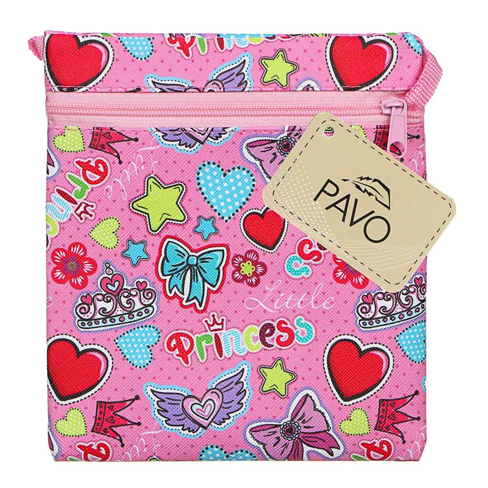 PAVO Сумочка детская на длинном ремне, ПВХ, 14х15,5см, 6 дизайнов, арт.№ 326-078