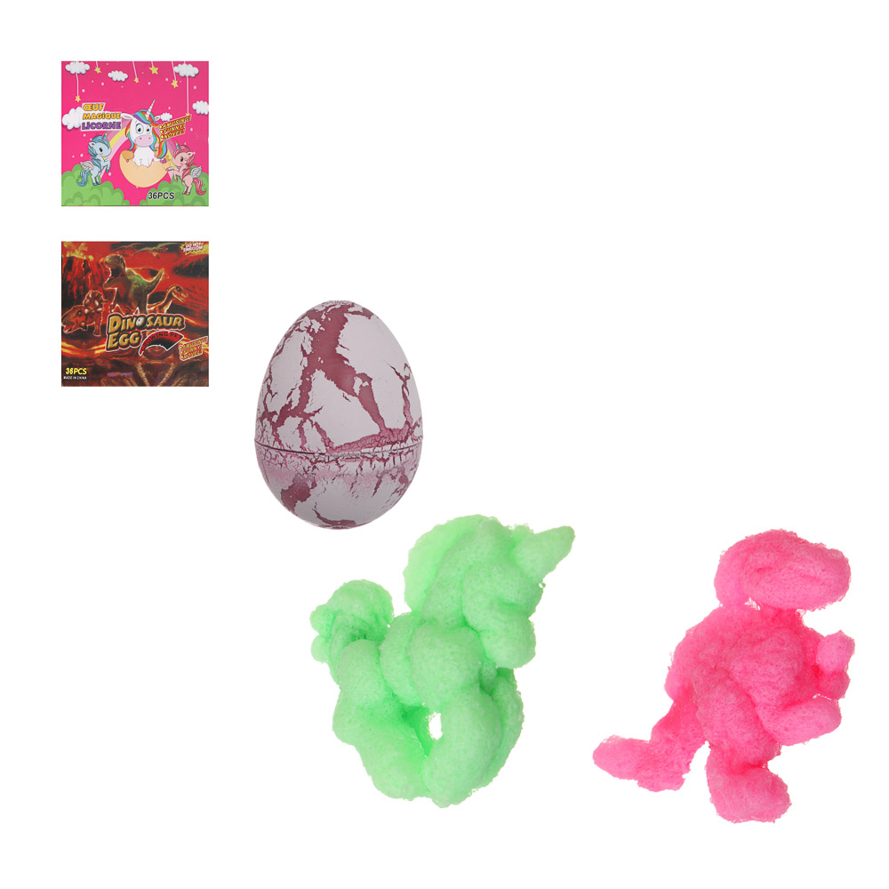 Игрушка Растущие животные в яйцах, 3х4см, PP, TPR, 12 дизайнов, арт.№ 274-295